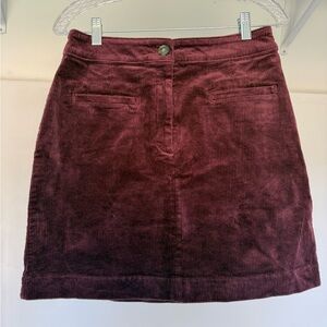 LOFT Rich Burgundy Corduroy Skirt